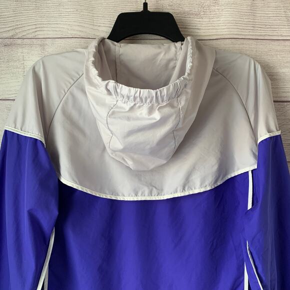 Nike Blue Grey Windrunner Zip Up Hoodie Jacket Retro-Styled Windbreaker Size M - Picture 6 of 16
